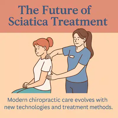 Illustrated chiropractor assists patient with advanced techniques, explaining how can a chiropractor help with sciatica today